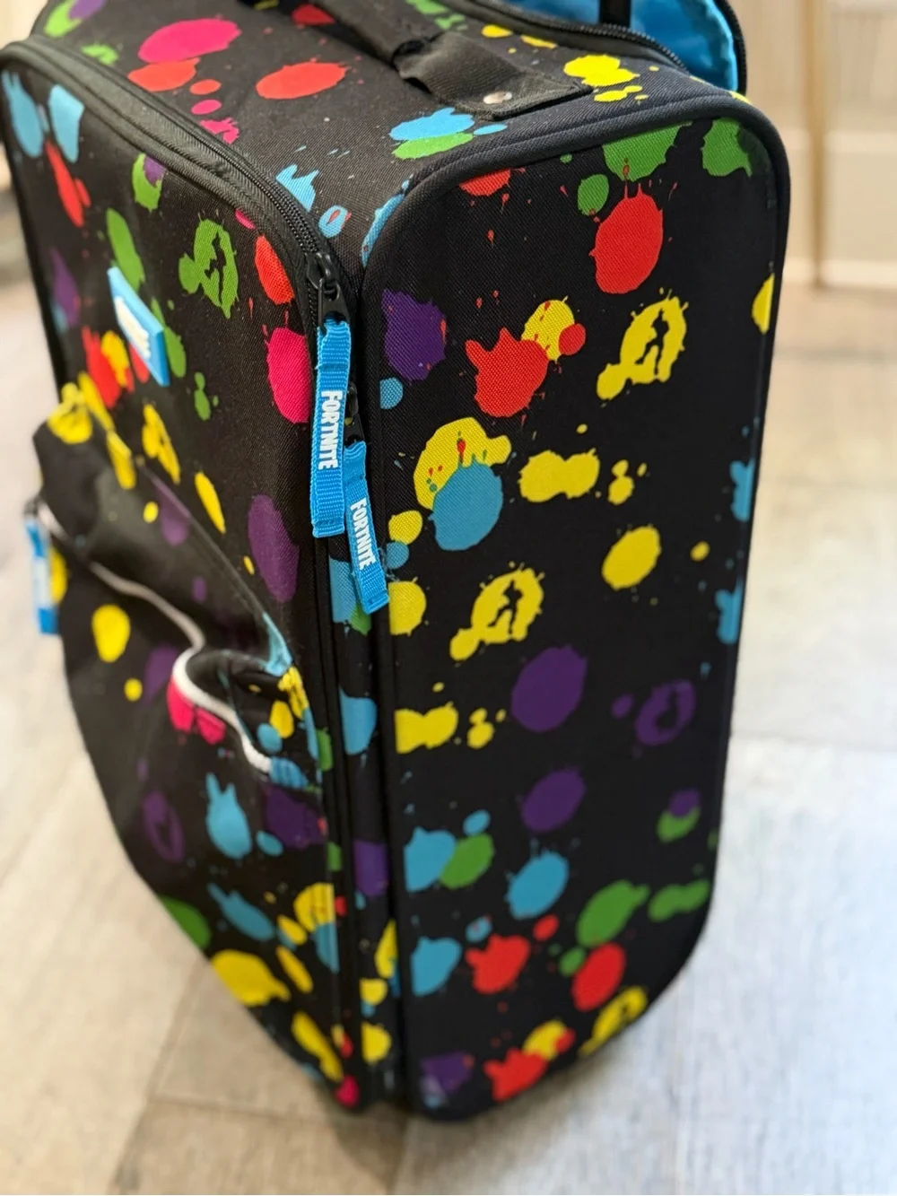Fortnite Kids Black Multicolor Splash Rolling Backpack